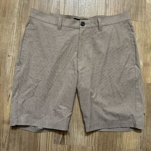 Travis Mathew Shorts Mens Beige Brown Chino Flat Front Golf Lightweight Mens 34